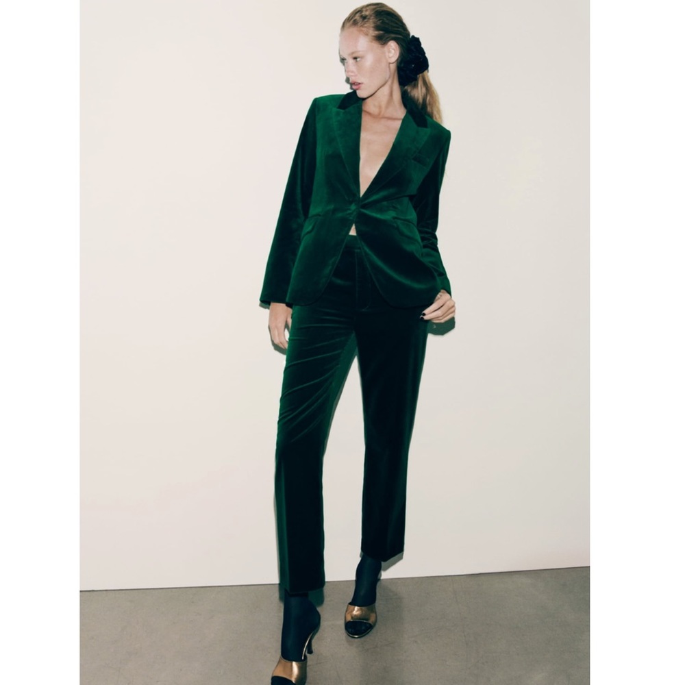 Zara FITTED VELVET PANTS